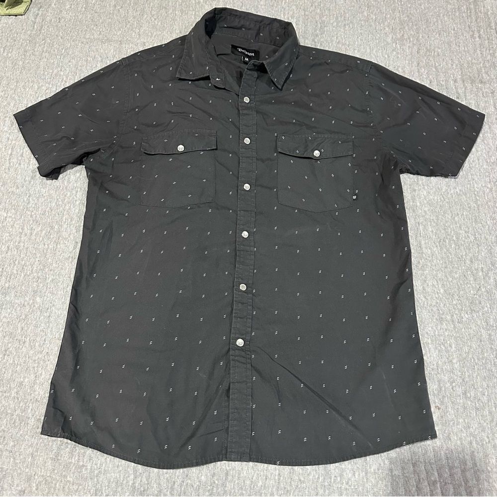 Brixton Men's Black Button-Up Shirt- Pearl Snaps Western Party Rodeo Wedding